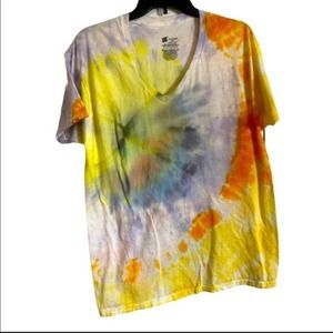 Women's V-neck Large Tie Dye T-shirt